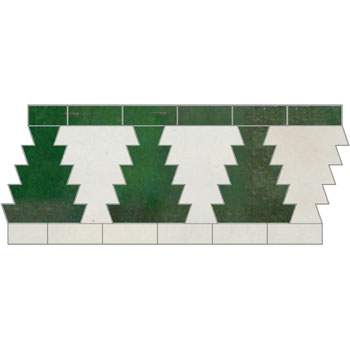 Mosaic House Moroccan tile Sharafa T 1-10 White Green  zellige, mosaic, zellij, border, glaze 